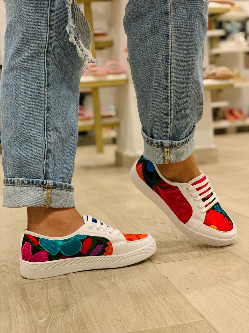 Embroidered tennis shoes