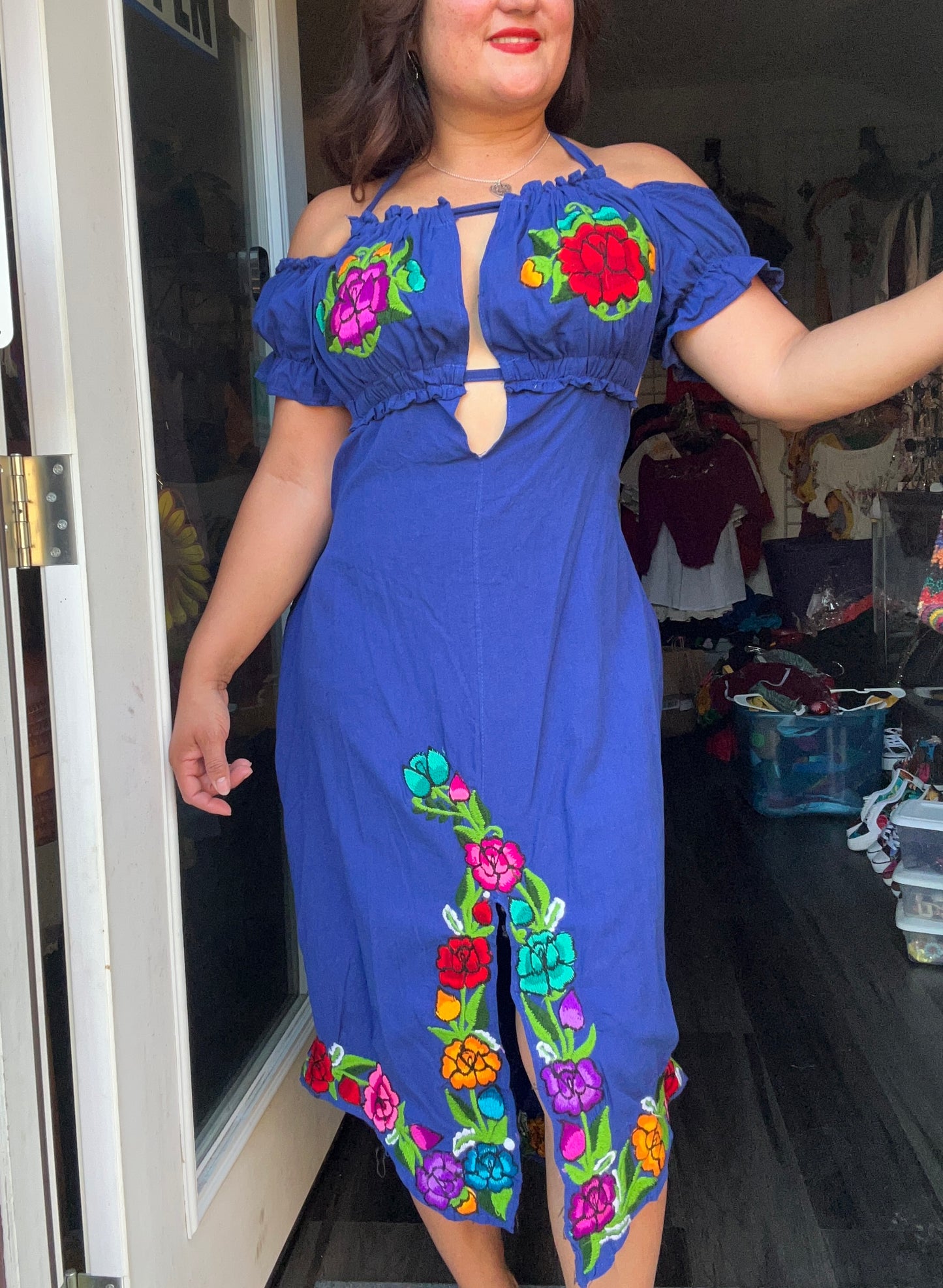 Embroidered sexy dress