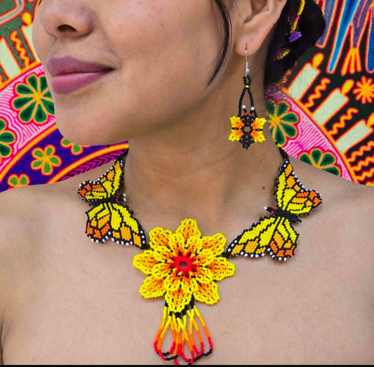 Butterfly necklace set