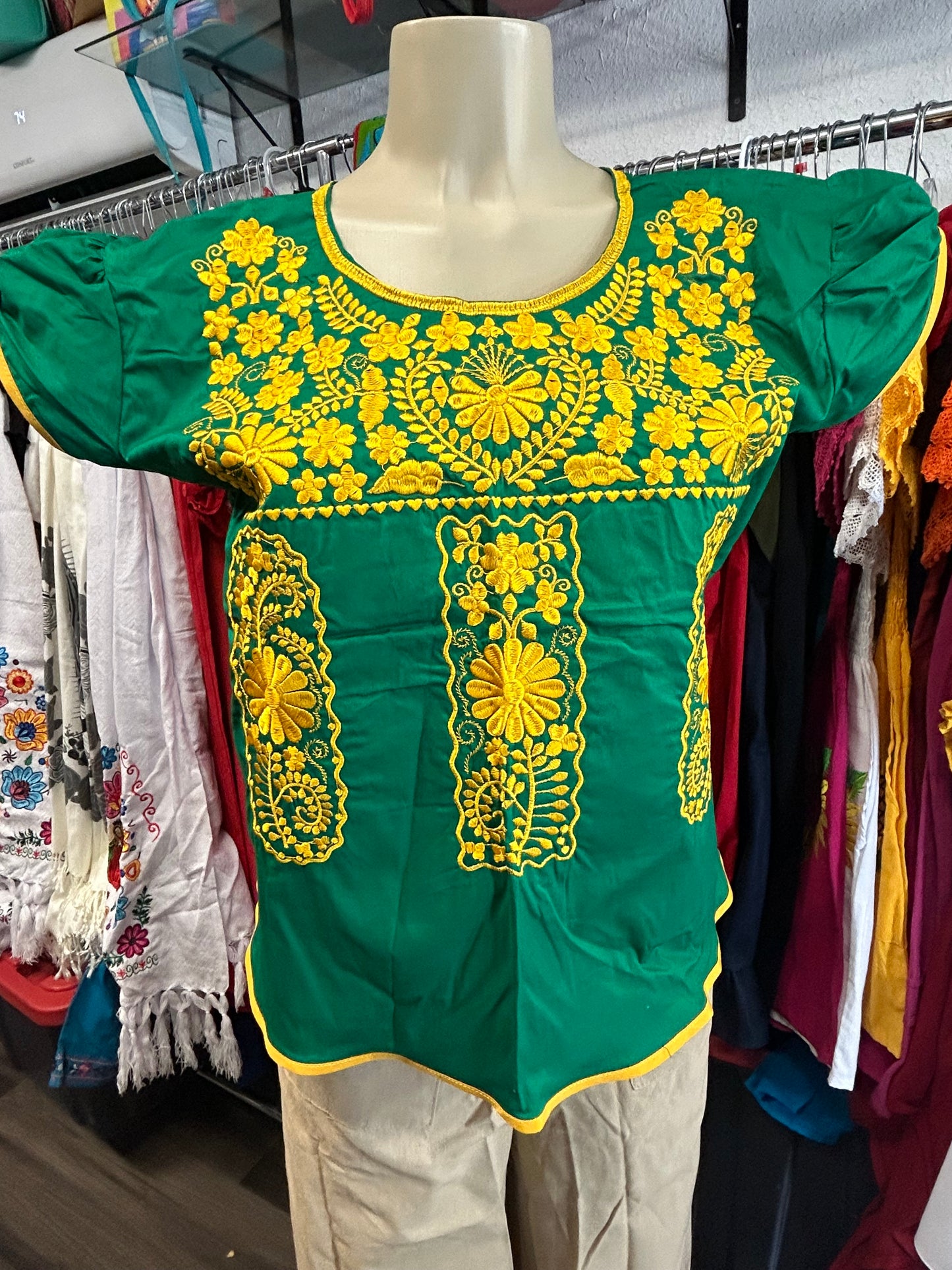 Verde rosa blouse