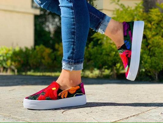 Embroidered tennis shoes