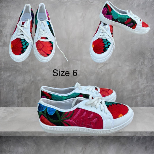 White embroidered sneakers