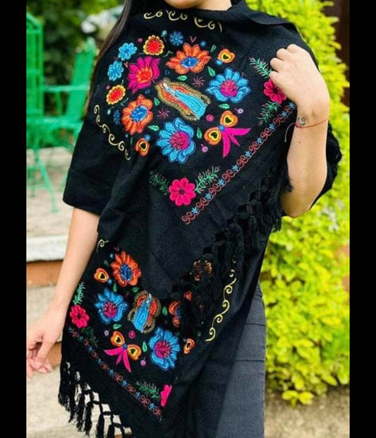 Embroidered Shawl Virgen de Guadalupe