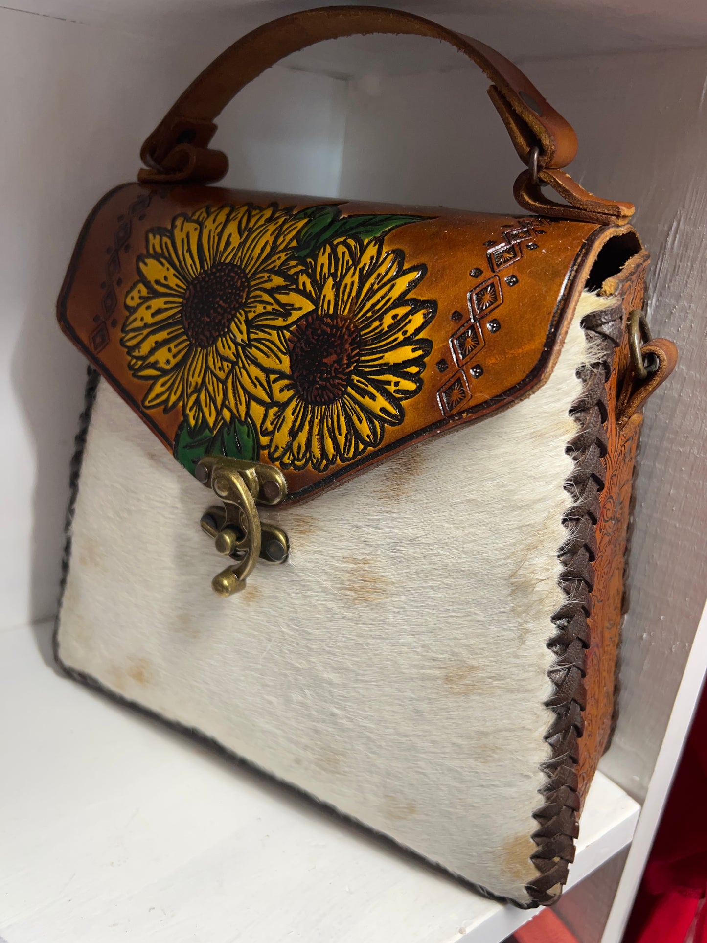 Leather hair purse