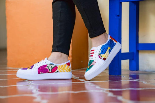 Embroidered tennis shoes