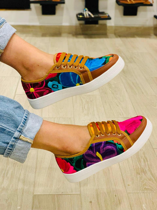 Embroidered tennis shoes