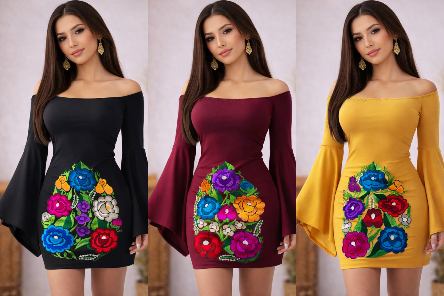 Manga campana dress